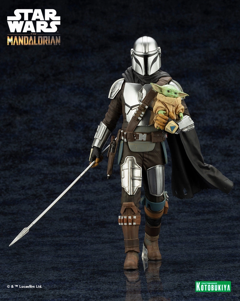 Minimalist Design ARTFX  Mandalorian & Grogu with Beskar Staff 1/10 Scale Figure