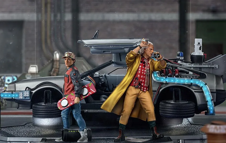 Delorean Full Set Deluxe - Back To The Future Part II Gaming Display Action Toy
