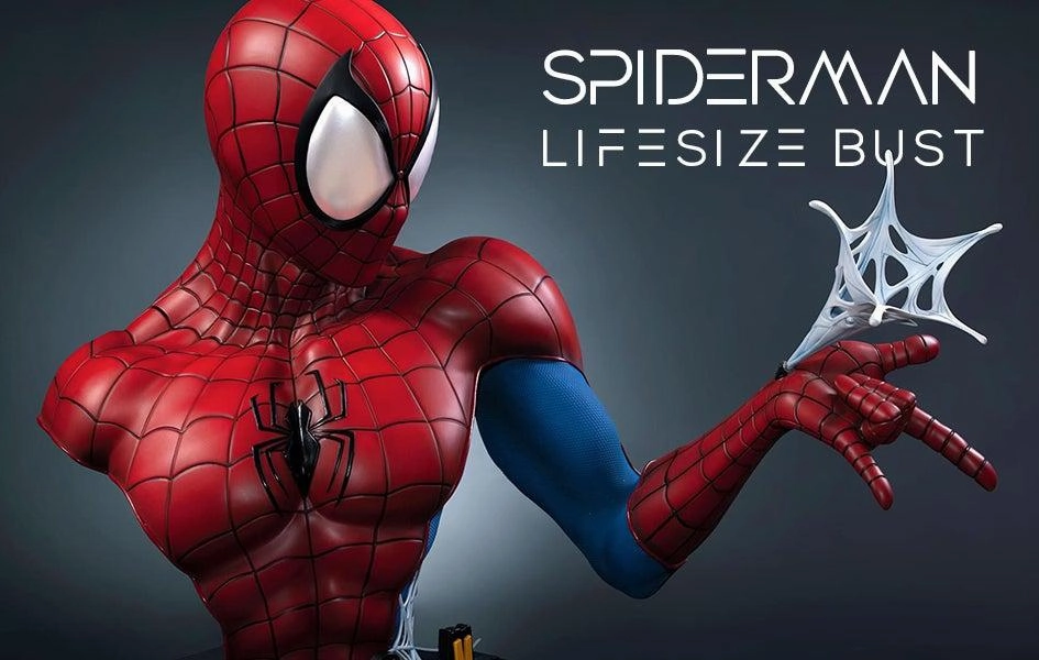 Spiderman BLUE/RED 1:1 Lifesize Bust Legendary Hero Character Showcase
