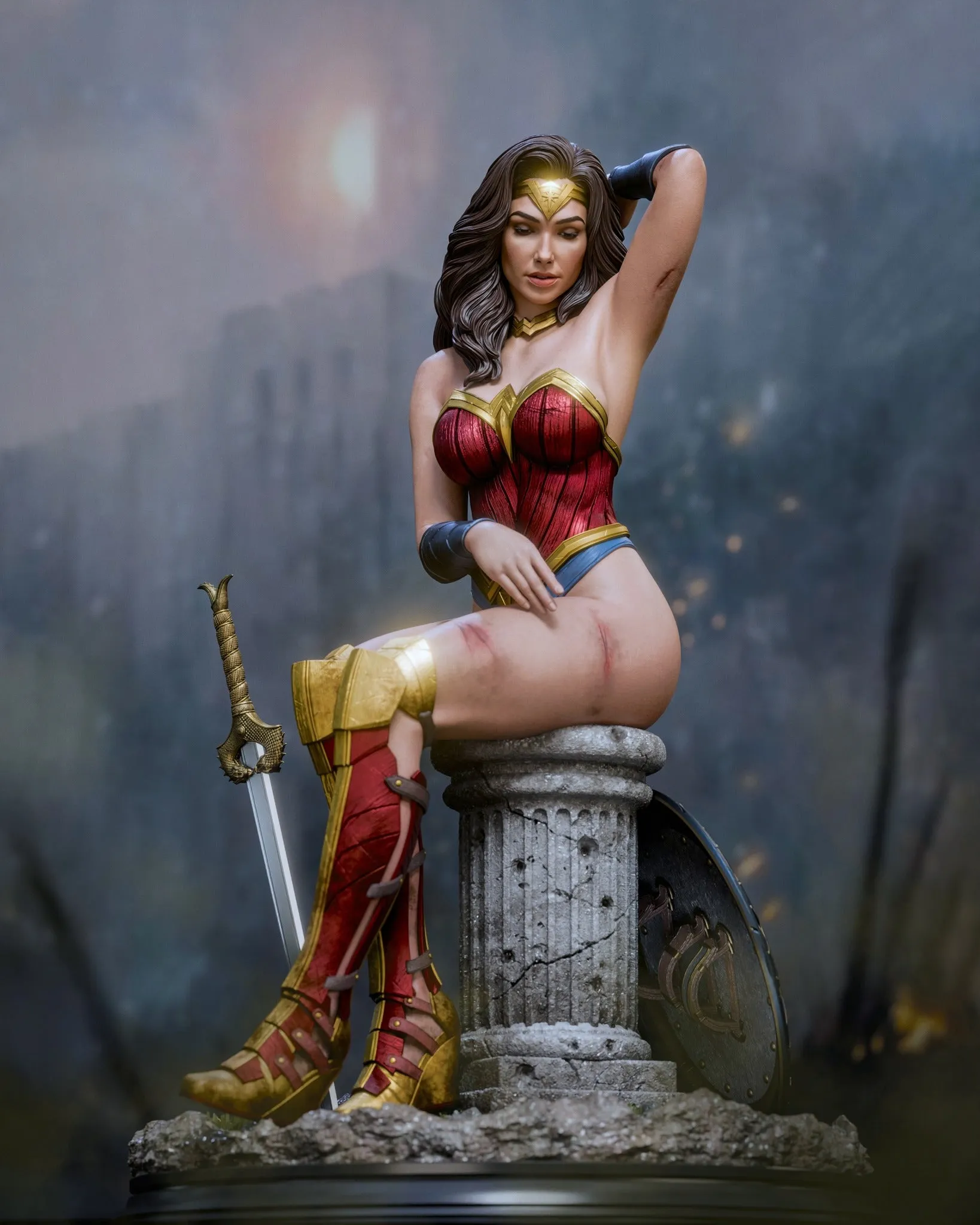 Wonder Woman Sitting Down (Regular) 1/4 Scale Statue by Cincronize Labs Eco-friendly Secret Level