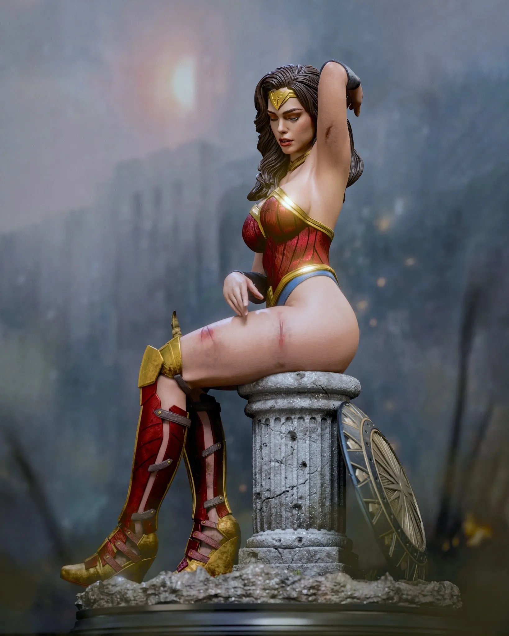 Wonder Woman Sitting Down (Regular) 1/4 Scale Statue by Cincronize Labs Secret Level Limited Edition