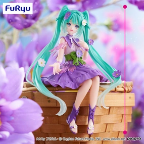 Gaming Decor Art Toy Hatsune Miku Noodle Stopper Figure - Flower Fairy Purple Cosmos