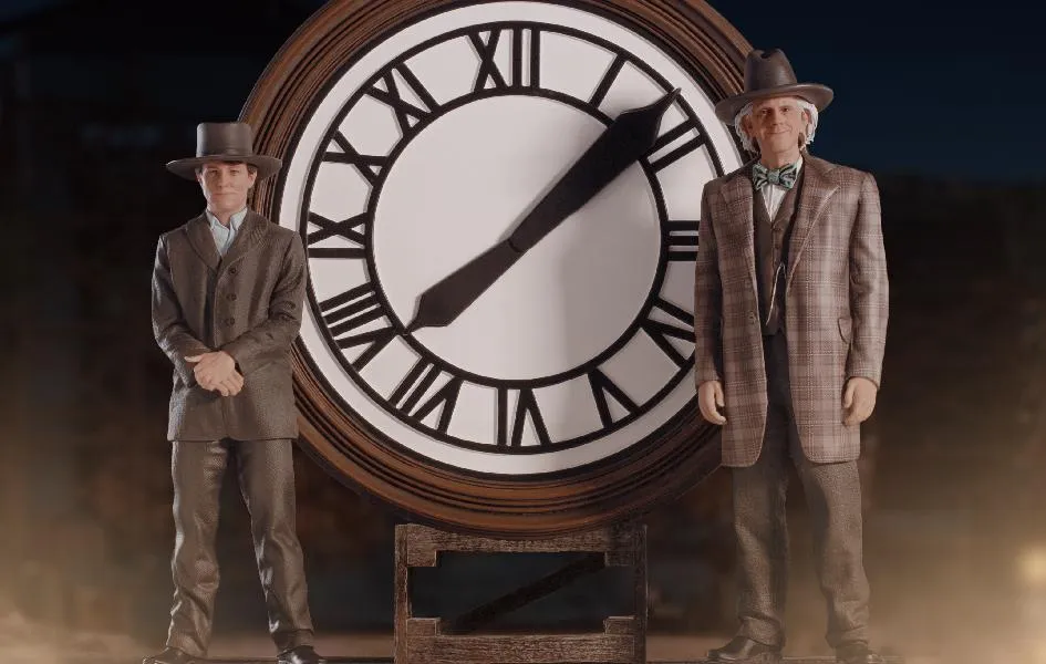 Number One Marty and Doc at the Clock Deluxe Art Scale 1/10
