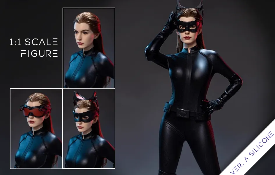 Catwoman (Anne Hathaway) Life-Size Figure (Silicone Body) Camera Integration Steampunk Design
