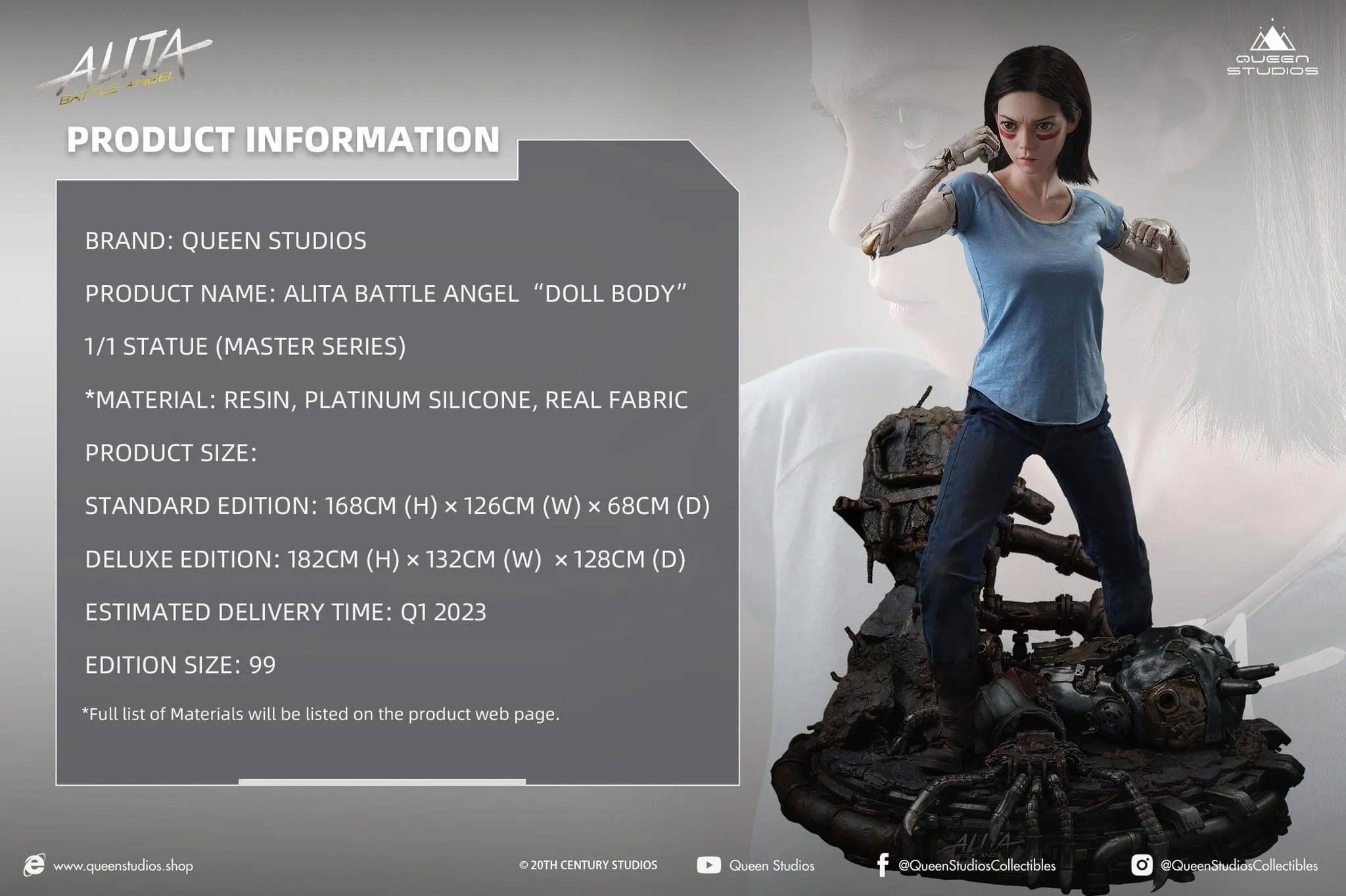 Alita Battle Angel DELUXE Life-Size Statue Turn-Based Tactics