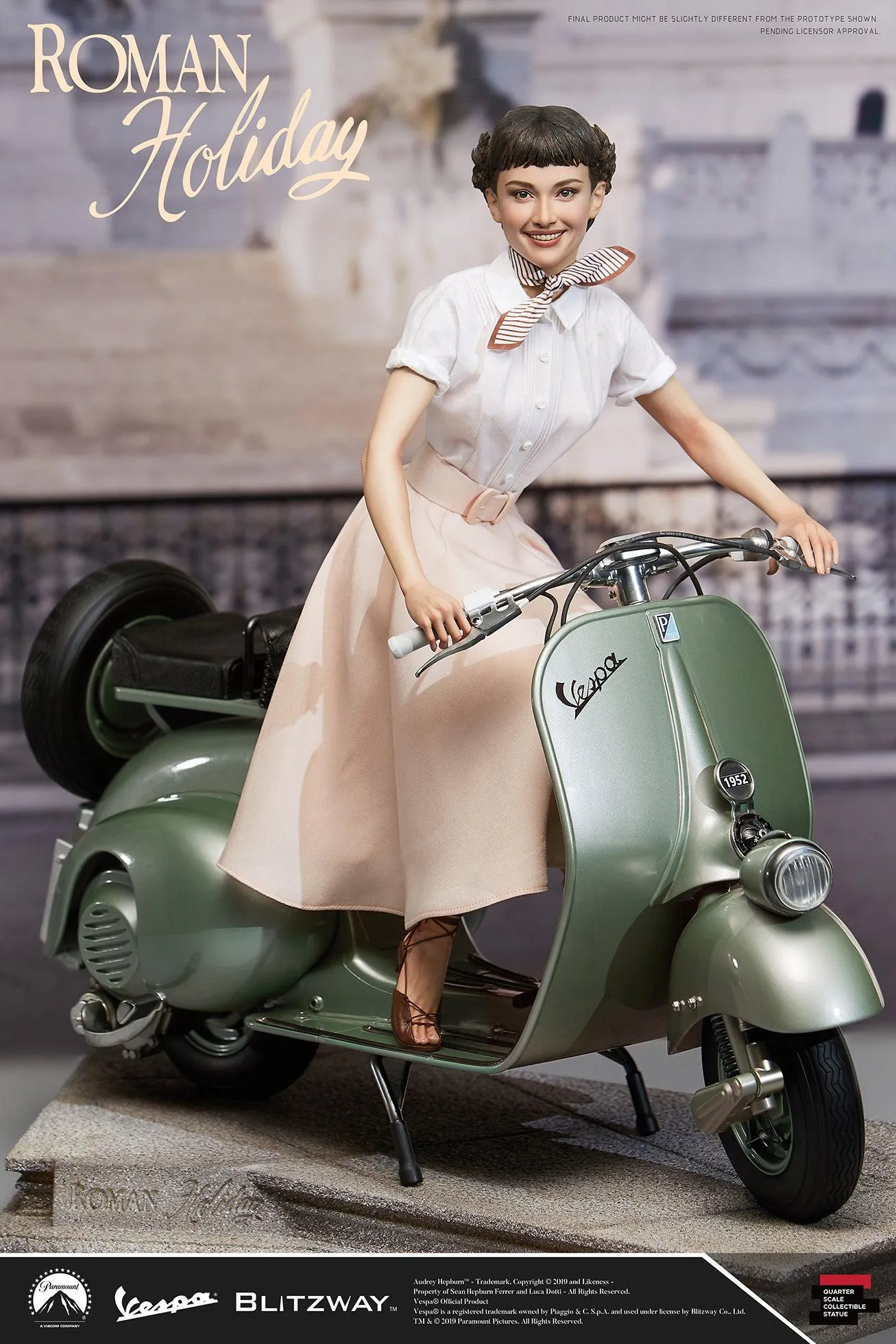 Peer-to-Peer Generation Defining Princess Ann & Vespa 125 "Roman Holiday" Statue