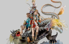 The Balance of the Nine Skies - The Beast of the North Dragon Turtle Statue Archeological Replica Independent Artist