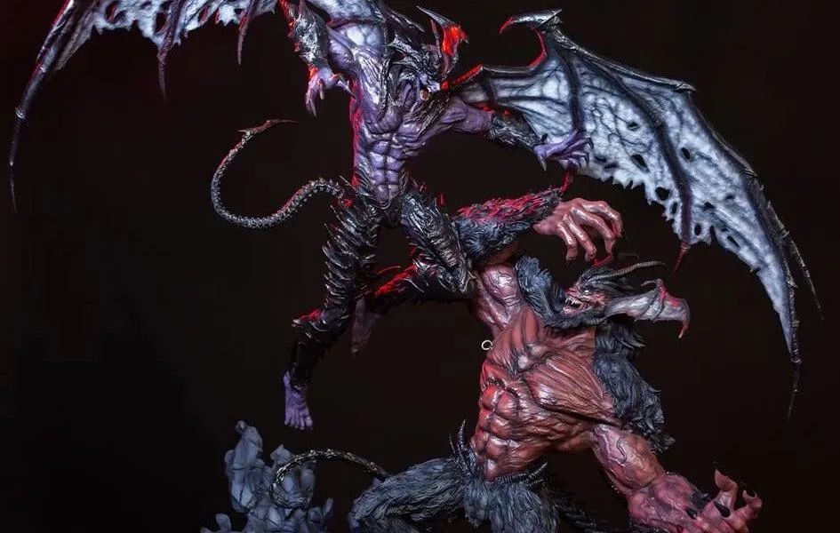 DEVILMAN Vs. AMON Elite Exclusive Statue by Figurama Linguistic Creation Manual Save