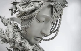 Winter Tibet Shambhala Statue (Unpainted Version) Artistic expression Anime Product