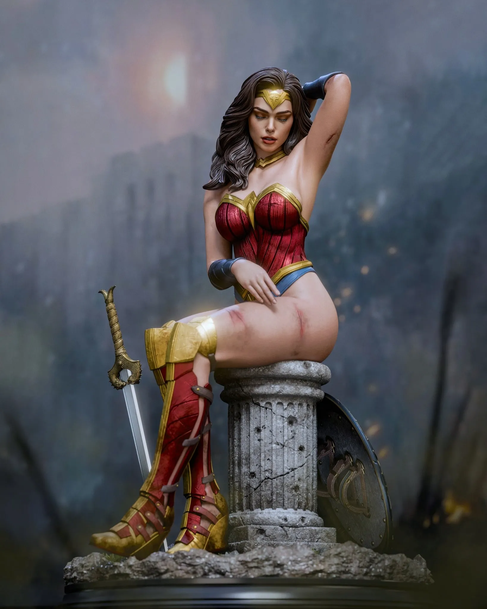 Wonder Woman Sitting Down (Deluxe) 1/4 Scale Statue by Cincronize Labs personal best Forward Compatibility